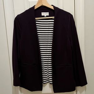Skies Are Blue stretchy eggplant dark purple blazer - M